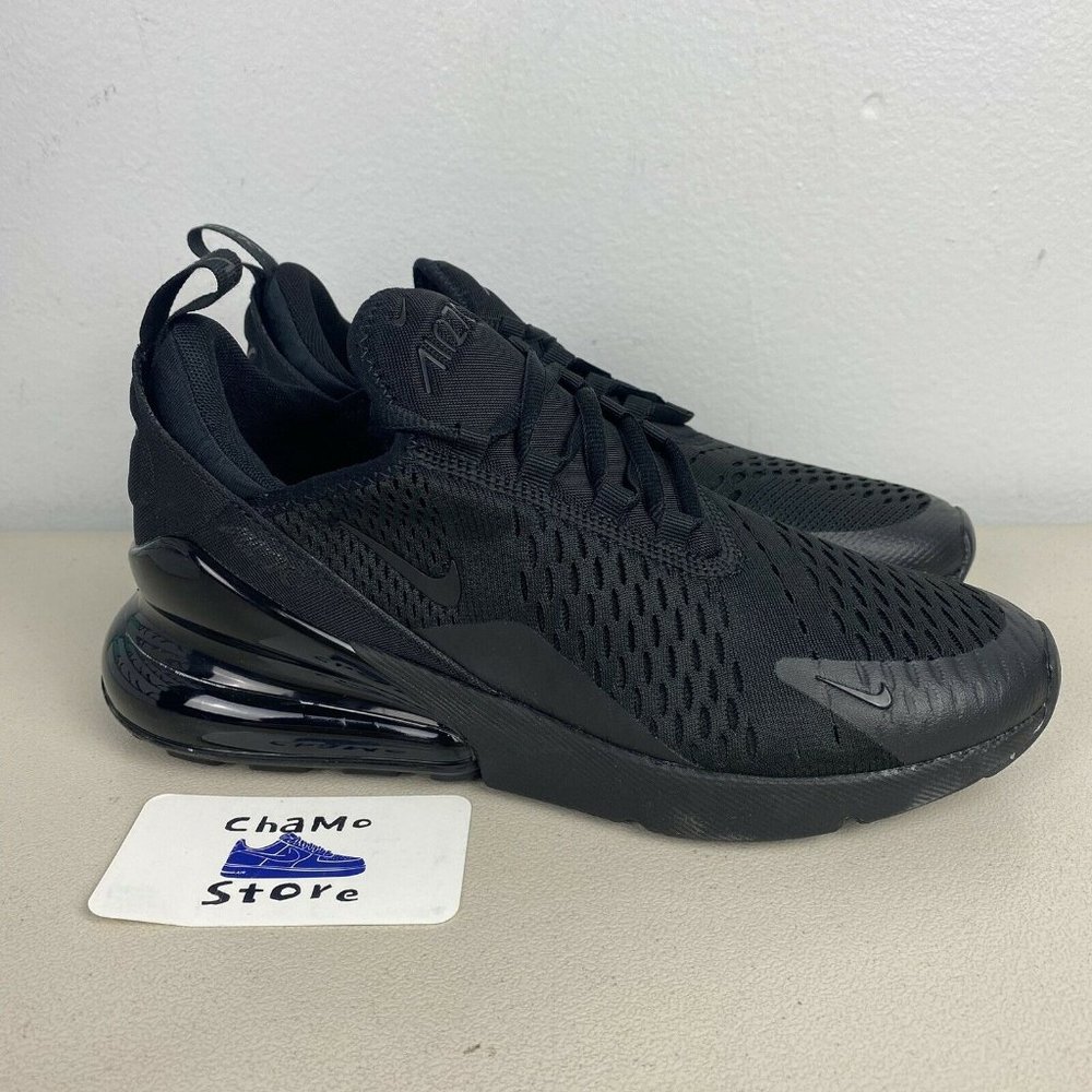 Nike Air Max 270 GS Size 7Y Women’s 8.5 Triple Black BQ5776 001 Brand New